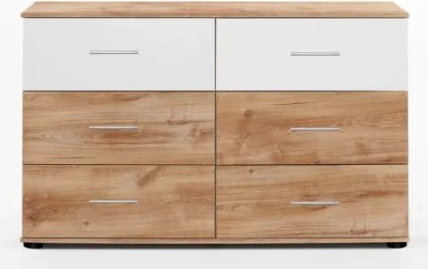 Zásuvková komoda Nora, dub doskový/biela%