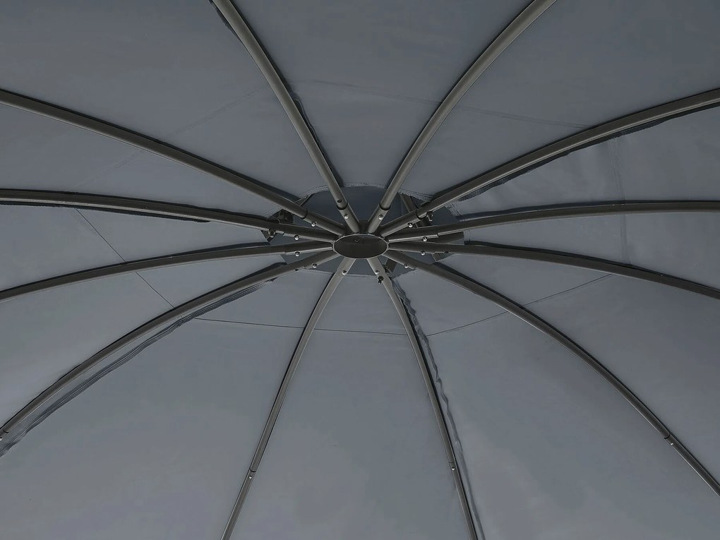 Záhradný altán s LED solárnym osvetlením BestBerg BBGG-20 / 350 x 274 cm / šedá