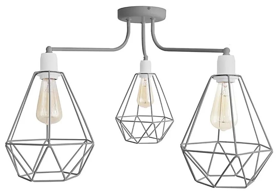 Luster KARO 3xE27/15W/230V šedá