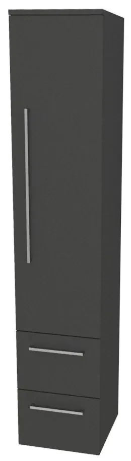Mereo, Mereo Bino, kúpeľňová skrinka vysoká 163 cm, pravá, Multidecor, Šedá diamant, MER-CN698SEDD