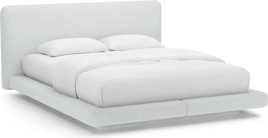 Svetlosivá čalúnená dvojlôžková posteľ 200x200 cm Linea – Micadoni