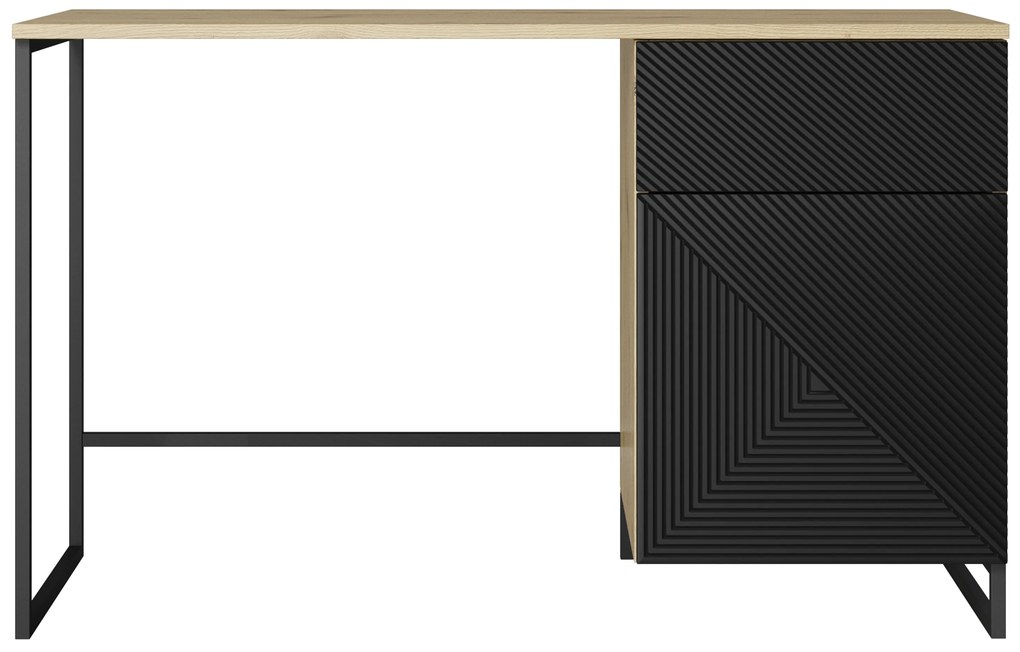 Písací stôl Asha 120 cm - artisan / čierny mat / čierne nohy