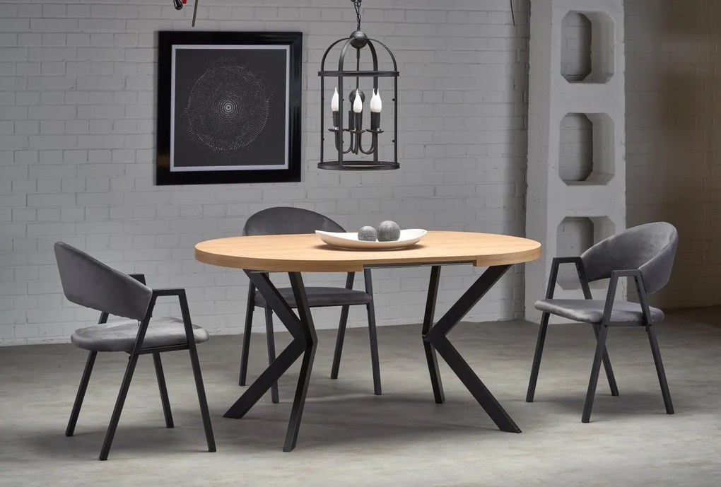 Jídelní rozkládací stůl Peroni 100/250 cm dub craft zlatý/černý