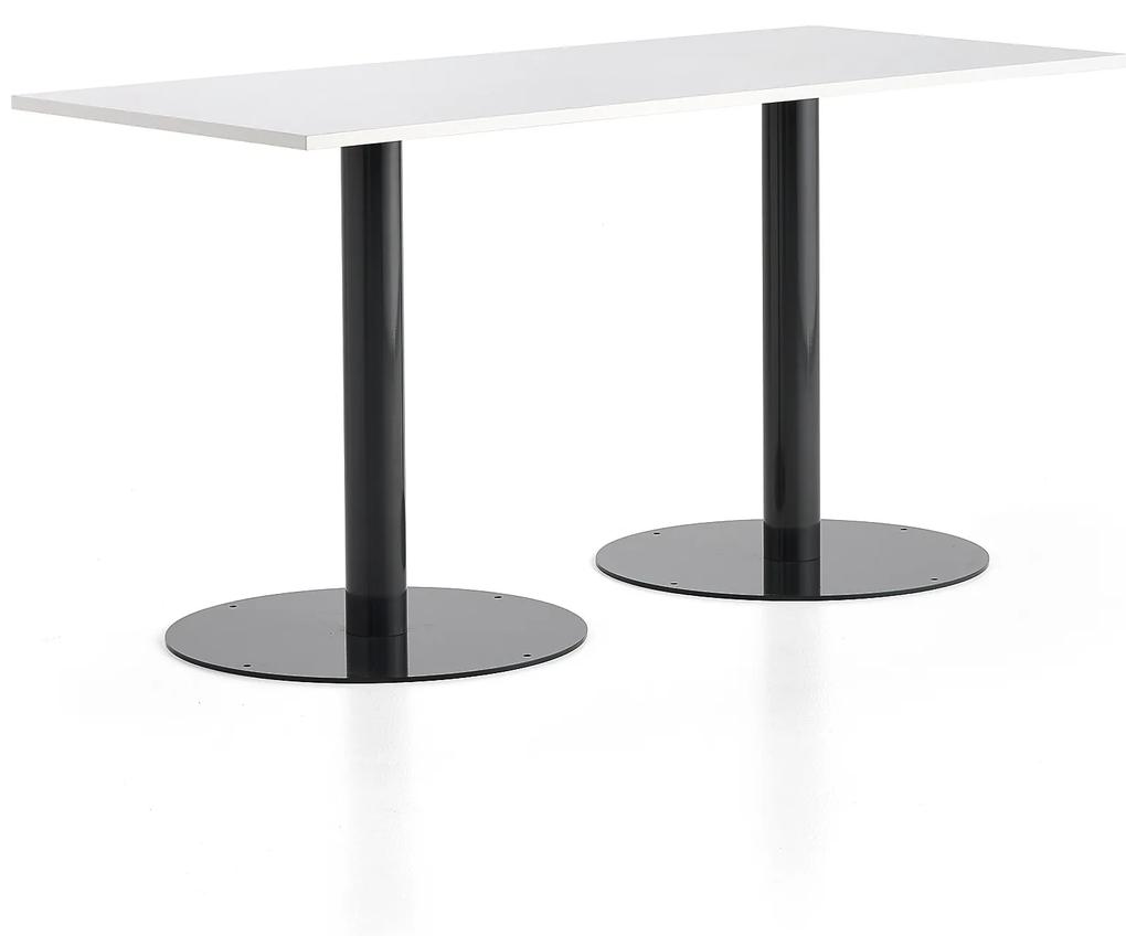Stôl ALVA, 1800x800x900 mm, antracit, biela