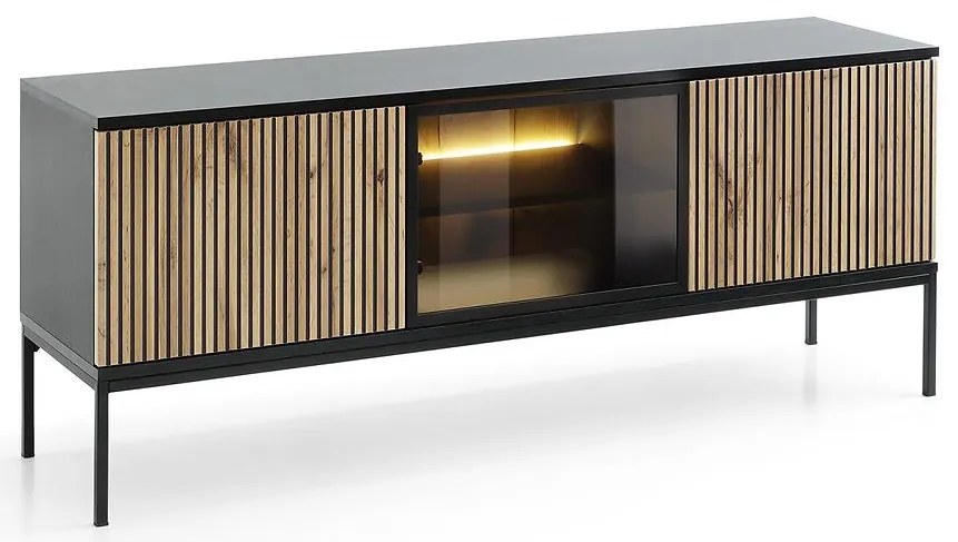 TV stolík Sento 154 čierna/dub wotan