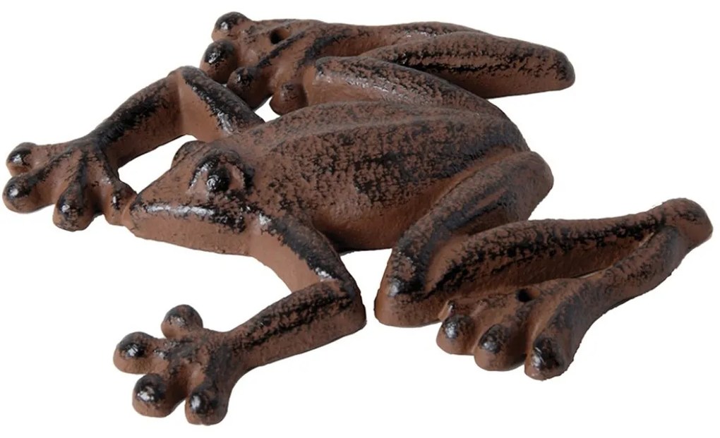 Záhradná liatinová figúrka Froggo, sada 2ks, 1,5x14,5 cm, hnedá