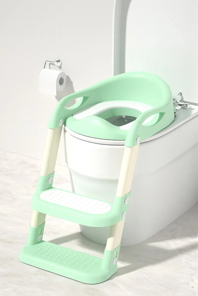 Detské schodíky 02 s nástavcom na WC zelené