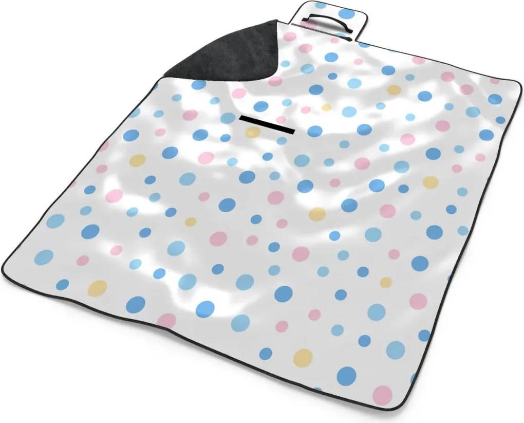 Sablio Plážová deka Farebné bodky na biele: 200x140 cm