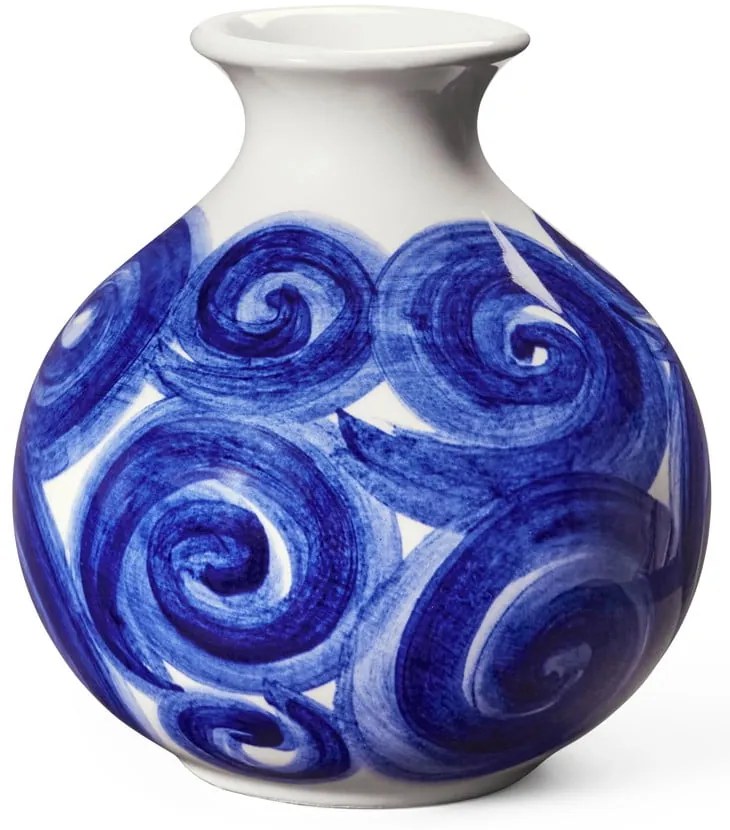 Modrá ručne maľovaná váza z kameniny Tulle – Kähler Design