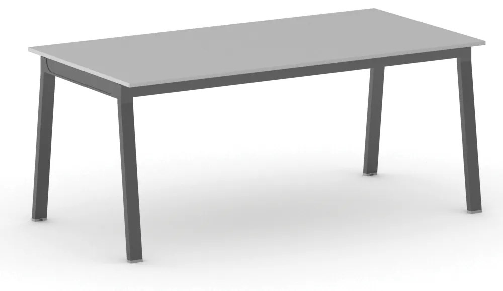 Kancelársky pracovný stôl PRIMO BASIC, čierna podnož, 1800 x 900 mm, sivá