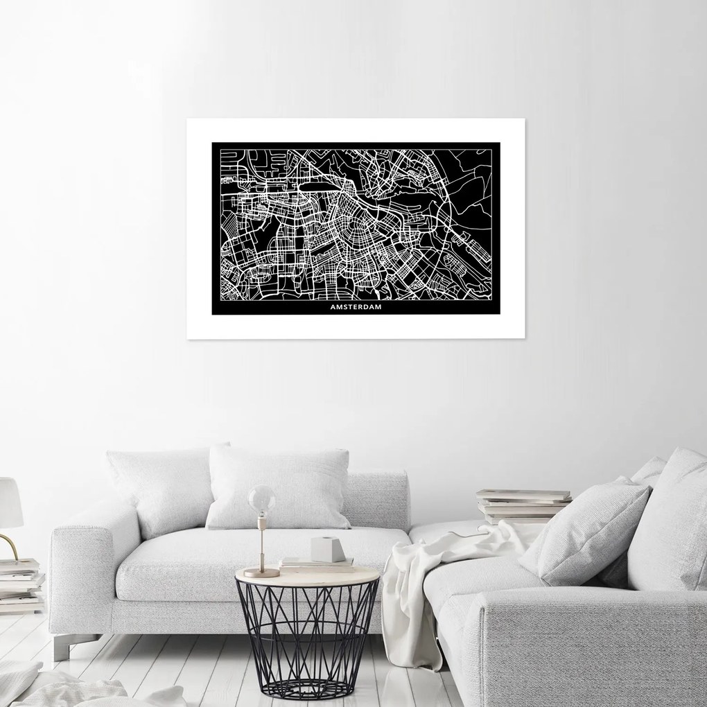 Gario Plagát Plán mesta Amsterdam Farba rámu: Bez rámu, Rozmery: 100 x 70 cm