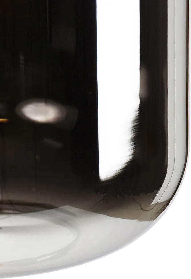 Stojacia lampa čierna so zlatom a dymovým sklom vrátane PUCC - Zuzanna