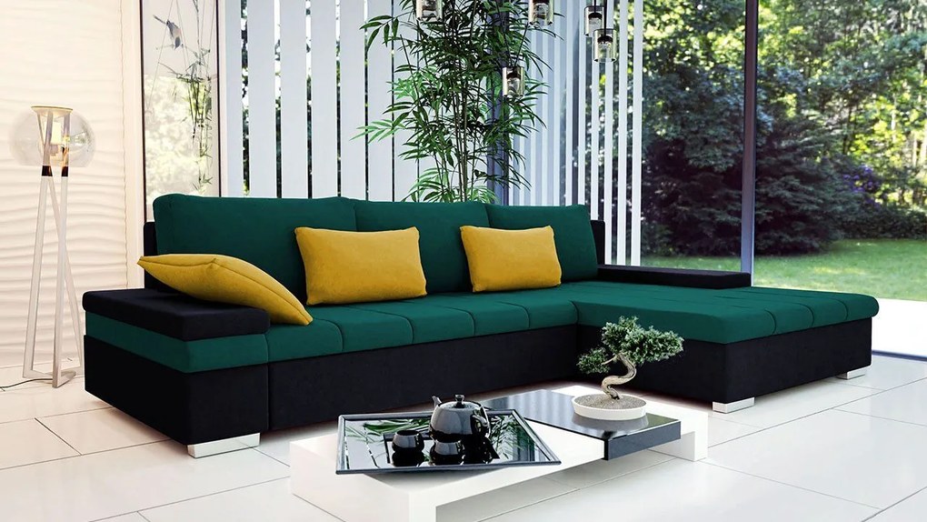 Rohová sedačka Kanton, Dostupné poťahy: ekokoža Soft 066 + Lawa 02, Strana: pravá