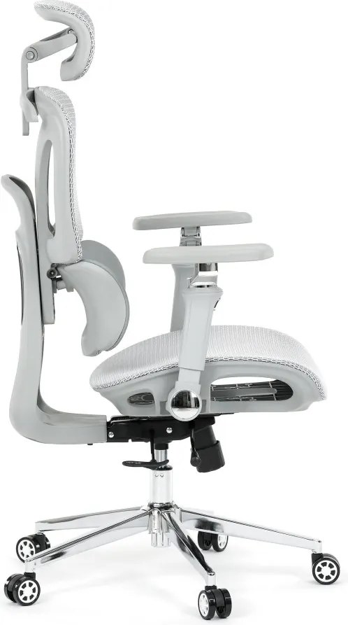 Kancelárska ergonomická stolička PORTE II — sieťovina, sivá