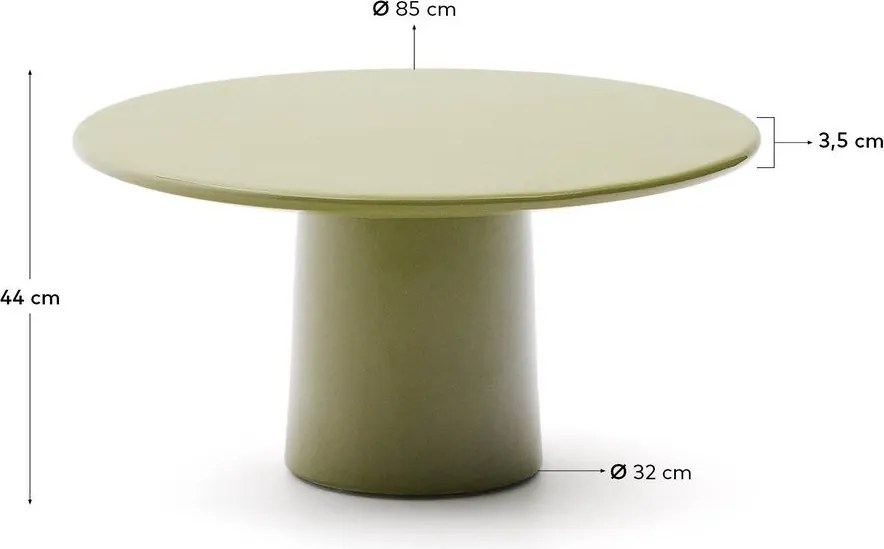 Betónový okrúhly Záhradný konferenčný stolík ø 85 cm Albanella – Kave Home