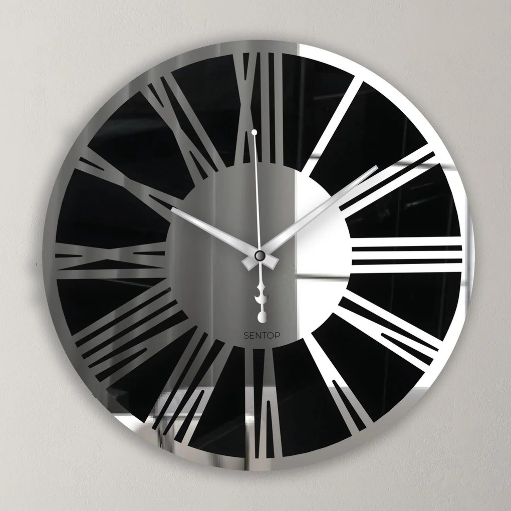 Nástenné hodiny z plexiskla - Sentop | X0110 | dvojvrstvové: Strieborné ručičky Biela Biela 30 cm 4234-71212 X0110