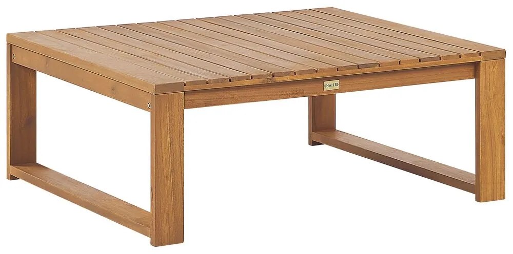 Záhradný stolík z akáciového dreva 90 x 75 cm svetlé drevo TIMOR II Beliani