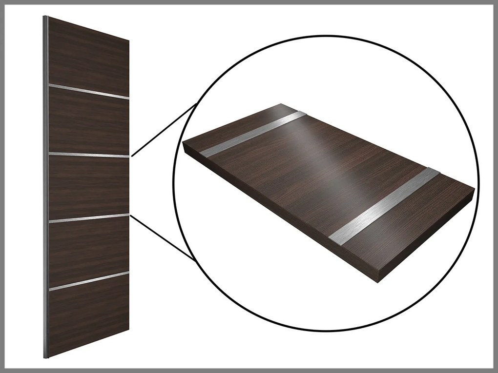 Šatníková skriňa 200 cm Belini biely mat / biely lesk s posuvnými dverami BH SZP1/2/W/WI/5W/HI