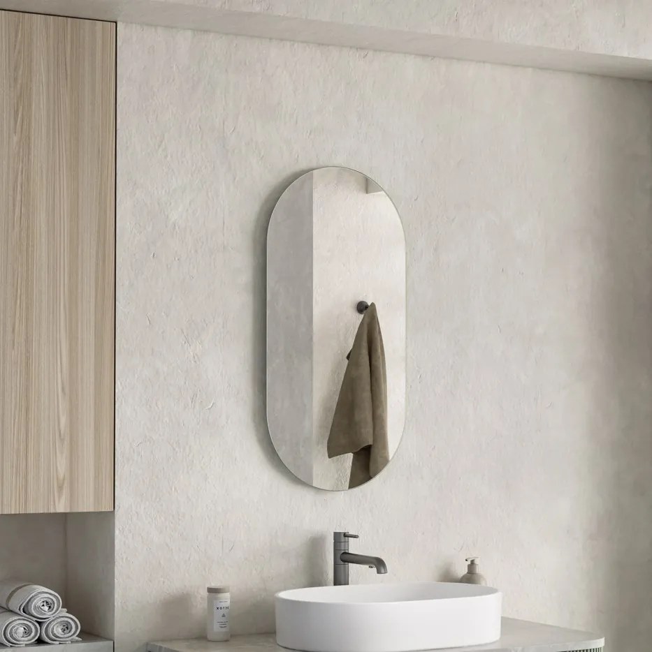 Erga Oval, oválne zrkadlo 40x80cm, ERG-V01-OVAL-4080-CL