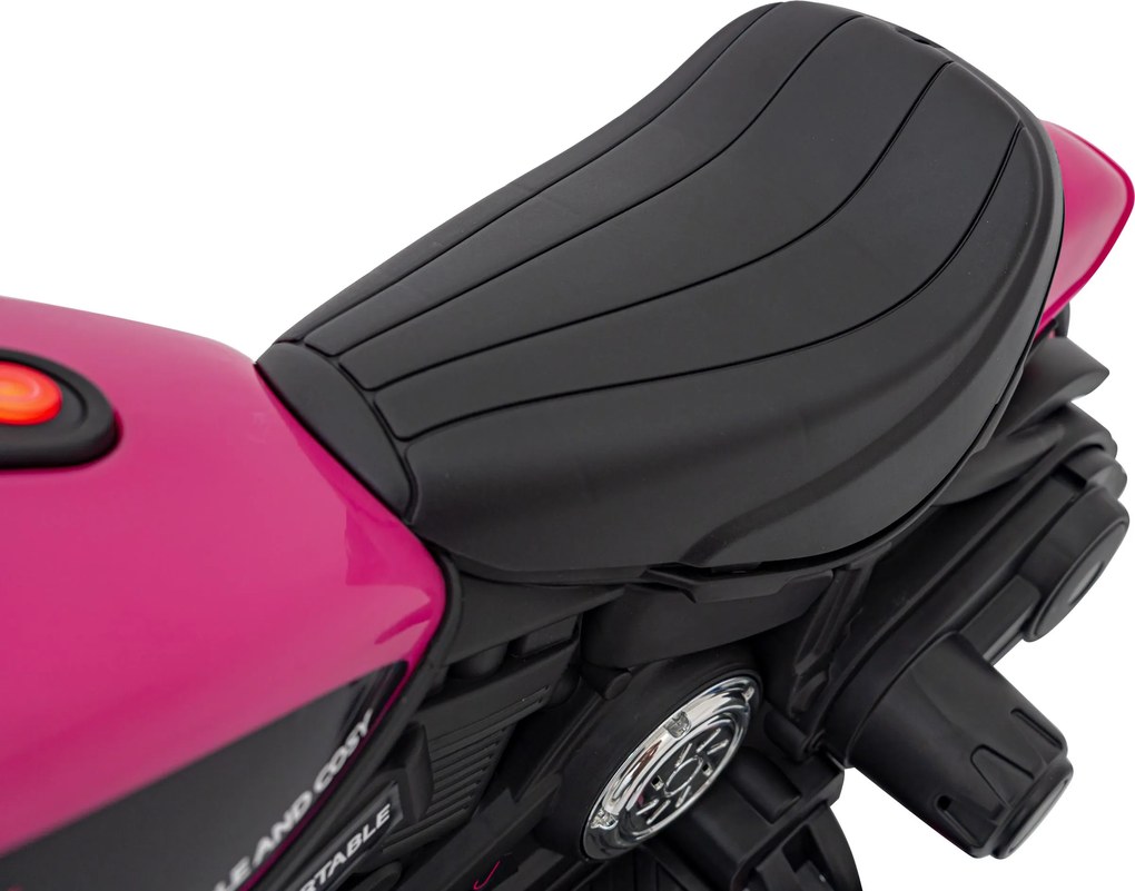 Ramiz Elektrická motorka Chopper FASTER pre deti ružová + FM rádio + audio panel + LED