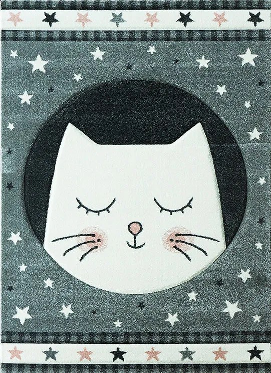 Berfin Dywany, Detský kusový koberec Smart Kids 22412 Grey, 140x190, šedá, detská izba