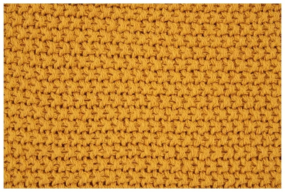 Žltá pletená deka z recyklovanej bavlny 130x170 cm Santos – House Nordic