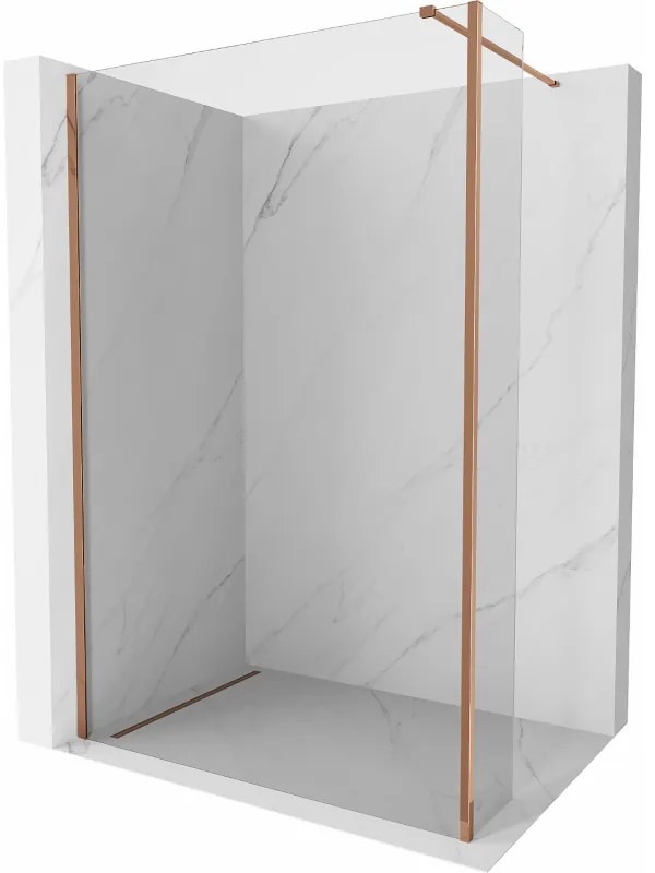 Mexen Kioto, sprchový kút typ Walk-in 90 x 30 cm, 8mm číre sklo, profil ružové zlato, 800-090-212-60-00-030