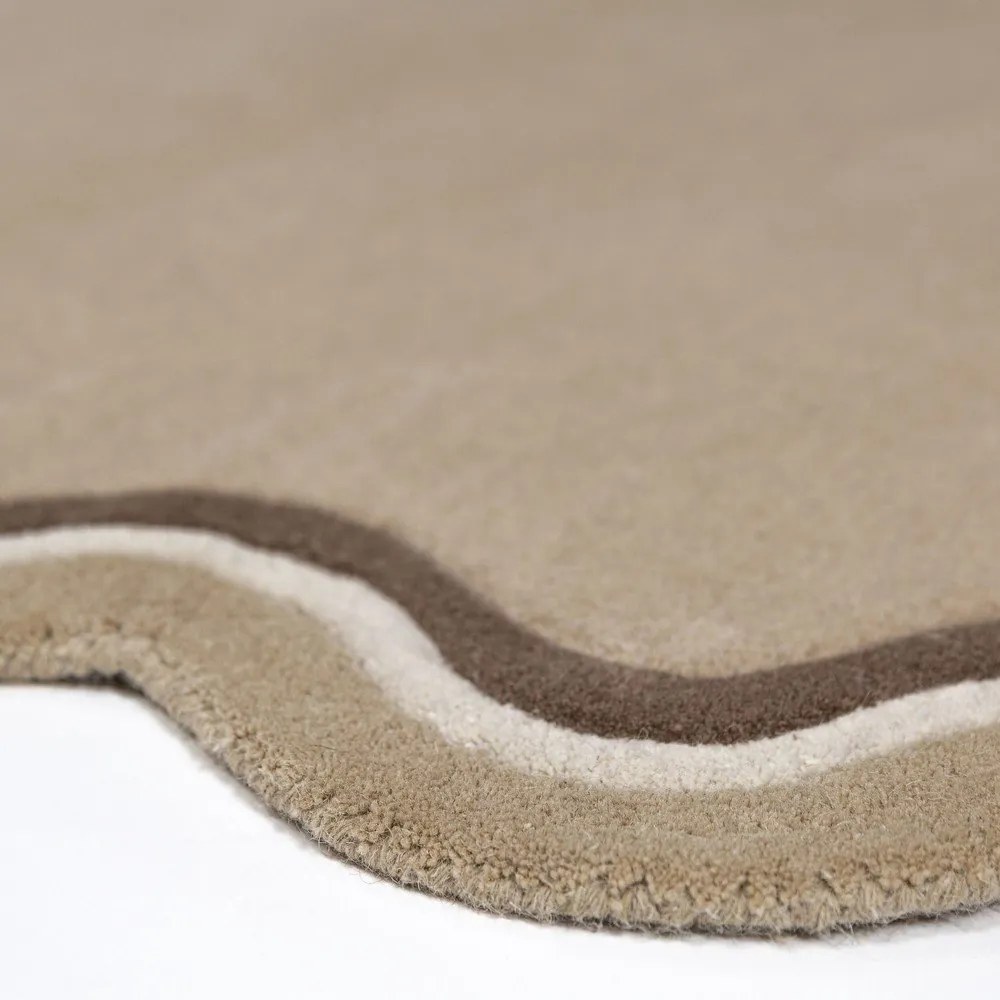 Ručne tkaný vlnený koberec v prírodnej farbe 160x230 cm Leo Scallop – Flair Rugs