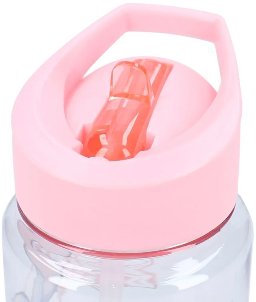 Dievčenská plastová fľaša na pitie Lilo &amp; Stitch so slamkou - 450 ml