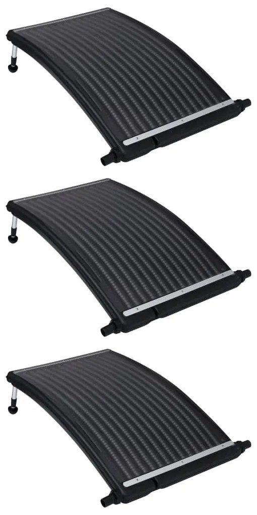 Zakrivené bazénové solárne ohrievacie panely 3 ks 110x65 cm