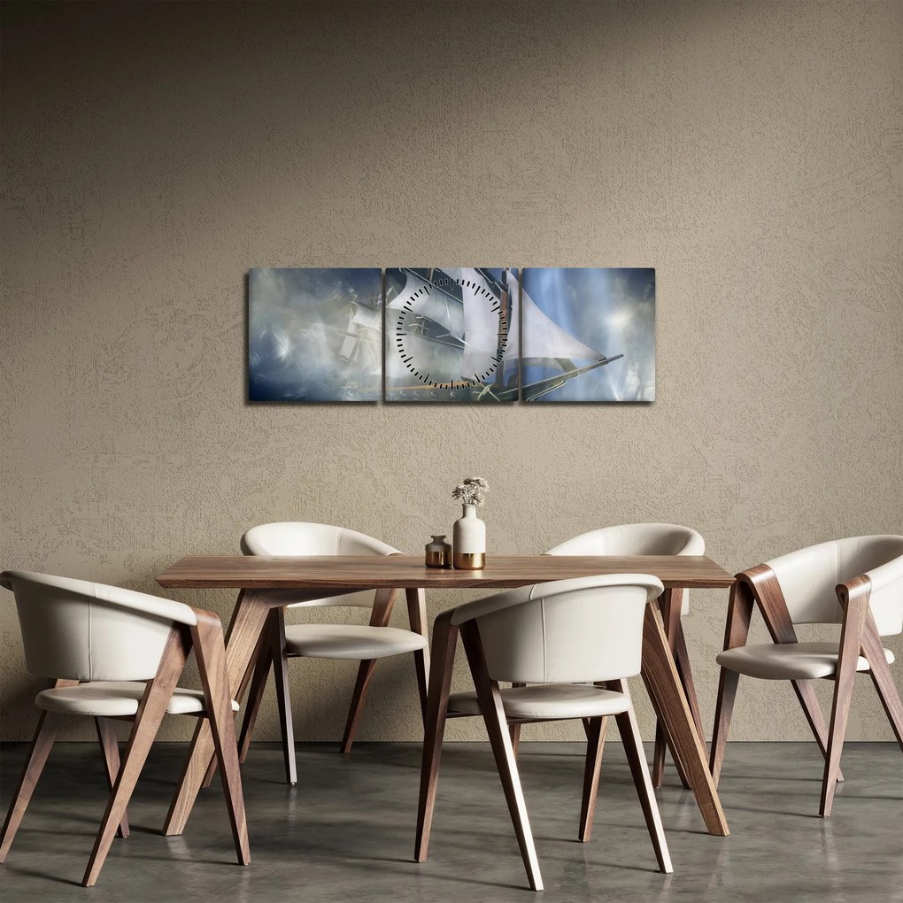 Obraz - Loď duchov (s hodinami) (90x30 cm)