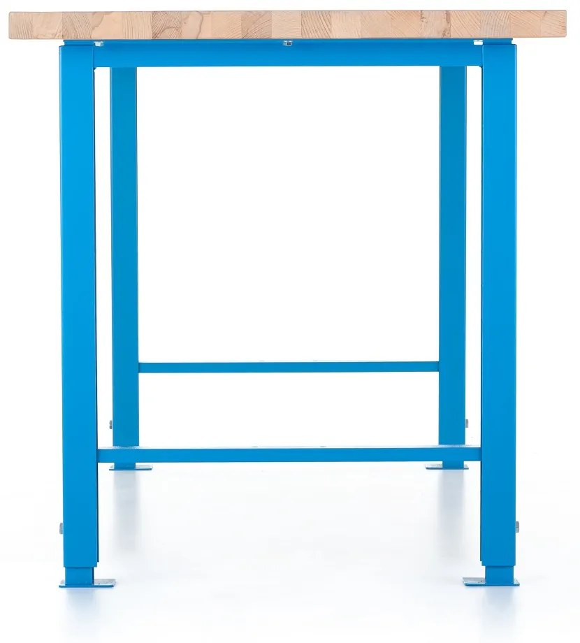 Výškovo nastaviteľný dielenský stôl Basic 150 x 80 cm, modrá