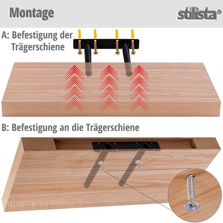 Stilista nástenná polica Volato, 70 cm, tmavé drevo