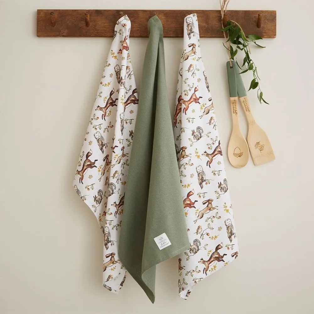 Bavlnené utierky v súprave 3 ks 45x65 cm Forest Fable – Cooksmart ®