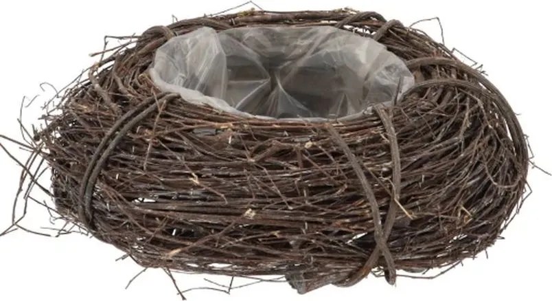 Šedý kvetináč veniec z brestových vetiev Elm Branch - Ø 30*10 cm