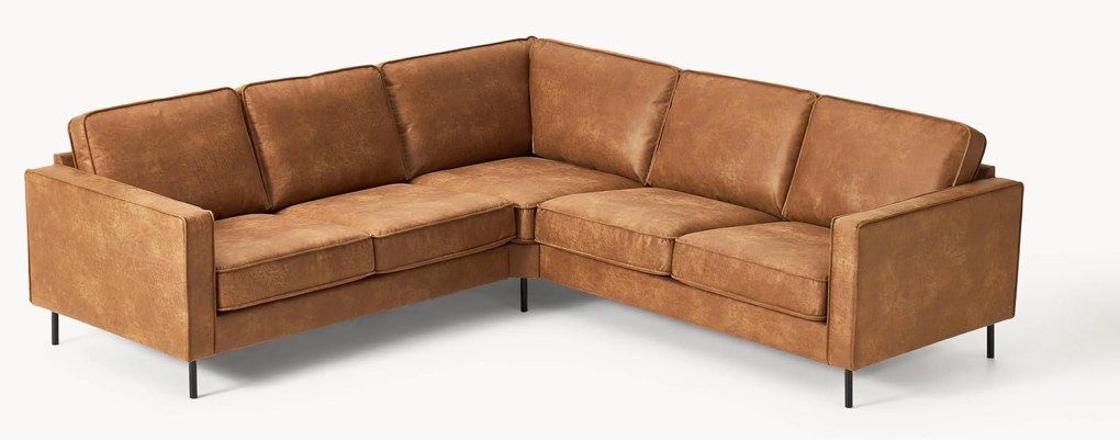 Veľká rohová pohovka z recyklovanej kože Hunter