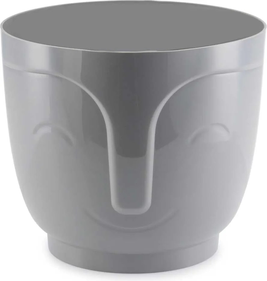 PLASTOVÝ KVETINÁČ ZOE SADA 2KS 16X18,5 CM+14,3X16,5 CM SIVÁ