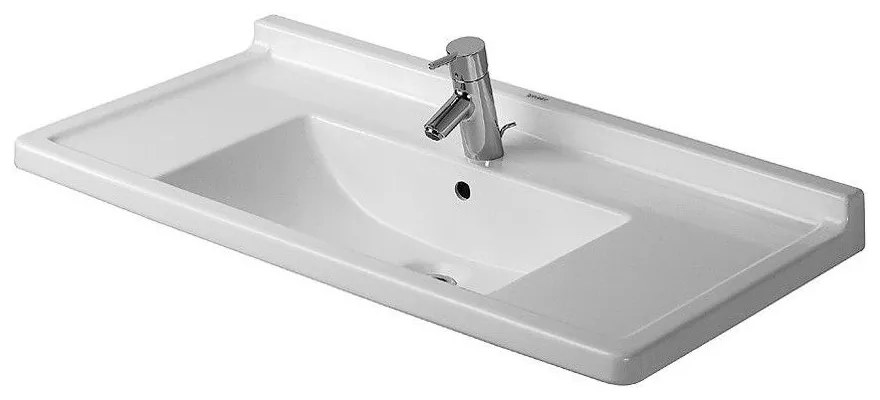 DURAVIT Starck 3 umývadlo na skrinku s otvorom, s prepadom, 850 mm x 485 mm, s povrchom WonderGliss, 03048000001