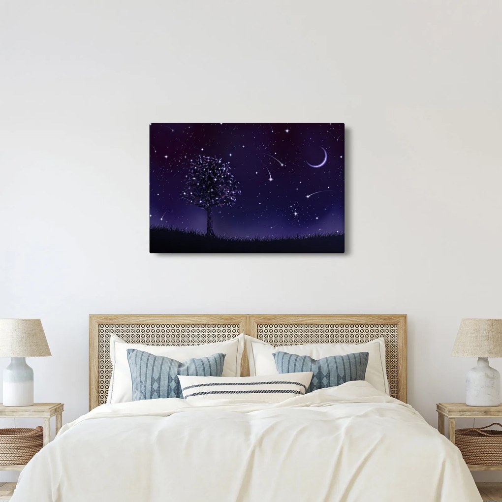 Obraz - Noc zachytená ilustrácou (90x60 cm)