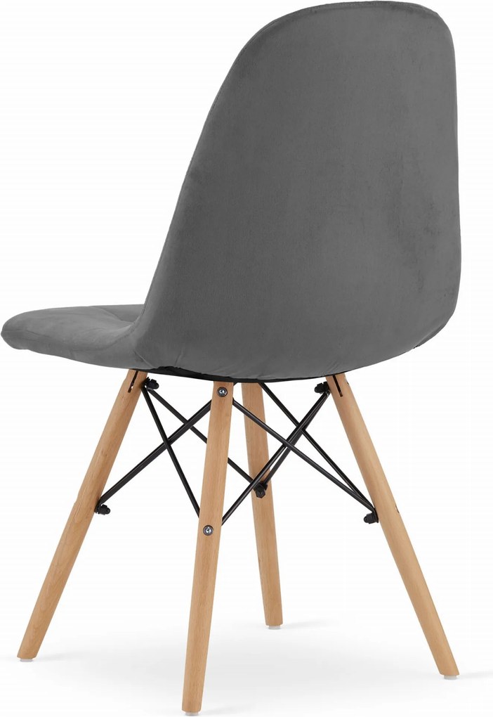 AKCIA Sivá zamatová jedálenská stolička DUMO II. akosť