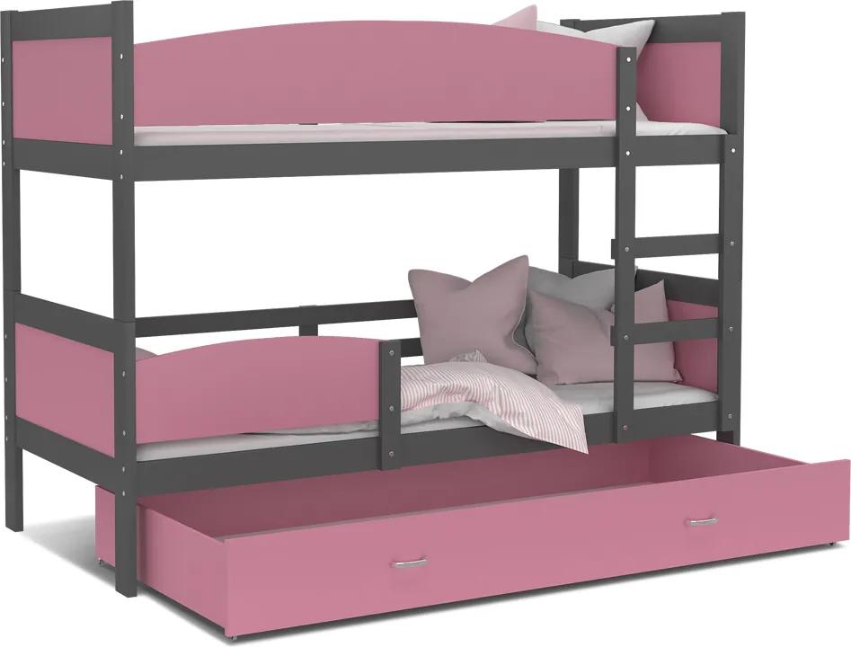 GL Poschodová posteľ Twist 2 190x80 Farba: Ružová