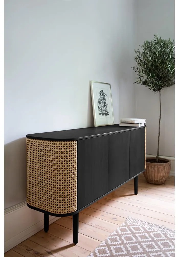 Sivo-hnedá nízka komoda v dekore duba 150x75 cm Treasures – UMAGE