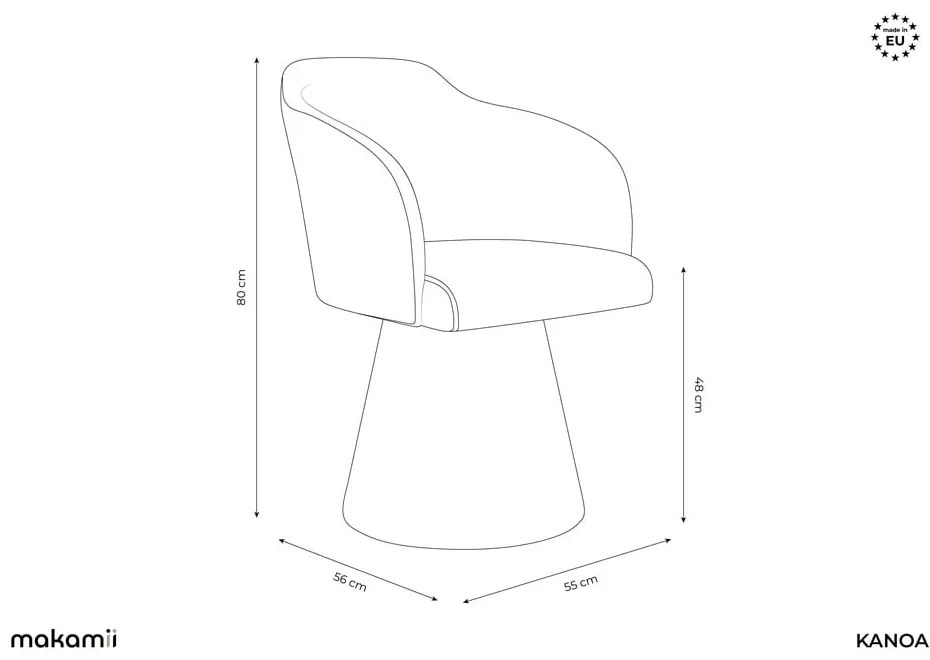 Sivé čalúnené jedálenské kreslo Kanoa – Makamii