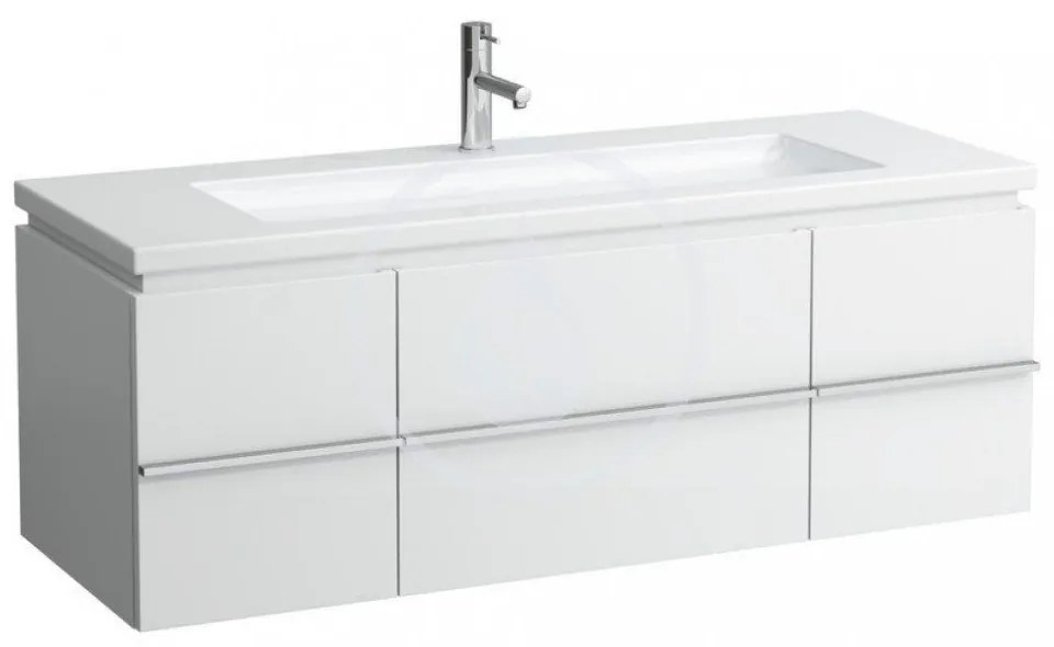 LAUFEN Living Dvojumývadlo do nábytku, 1300 mm x 480 mm, biela – s 3 otvormi na batériu H8164360001081