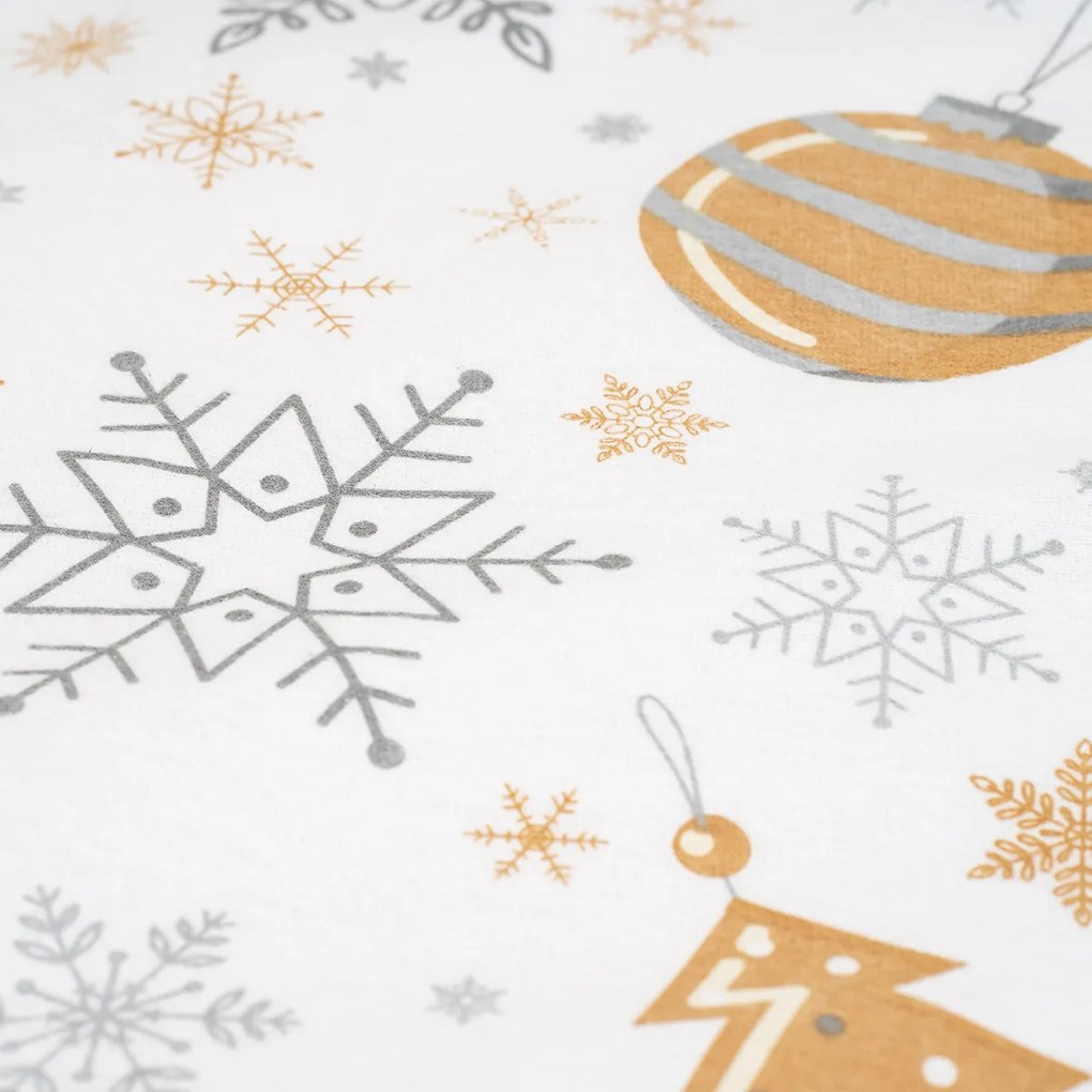 4Home Flanelové obliečky Golden Xmas Night, 220 x 200 cm, 2 ks 70 x 90 cm
