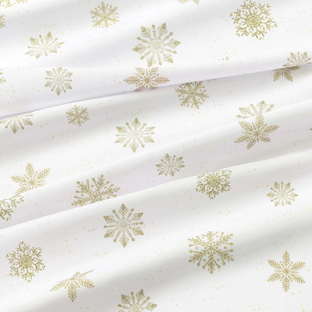 Goldea behúň na stôl teflónový - zlaté snehové vločky 20x140 cm