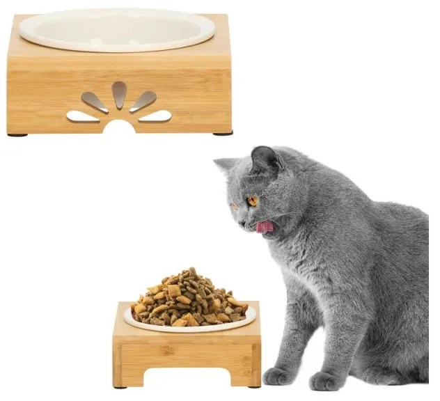 SPRINGOS Keramická miska so stojanom 14 cm pre psa / mačku SPRINGOS MAU
