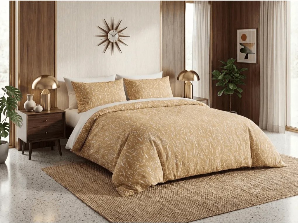 Flanelové obliečky z mikrovlákna KOSTAR žlté Rozmer obliečky: 2 ks 70 x 90 cm | 200 x 220 cm