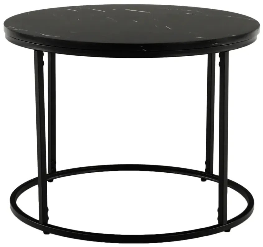 Konferenčný stolík, čierny mramor/čierny kov, GAGIN