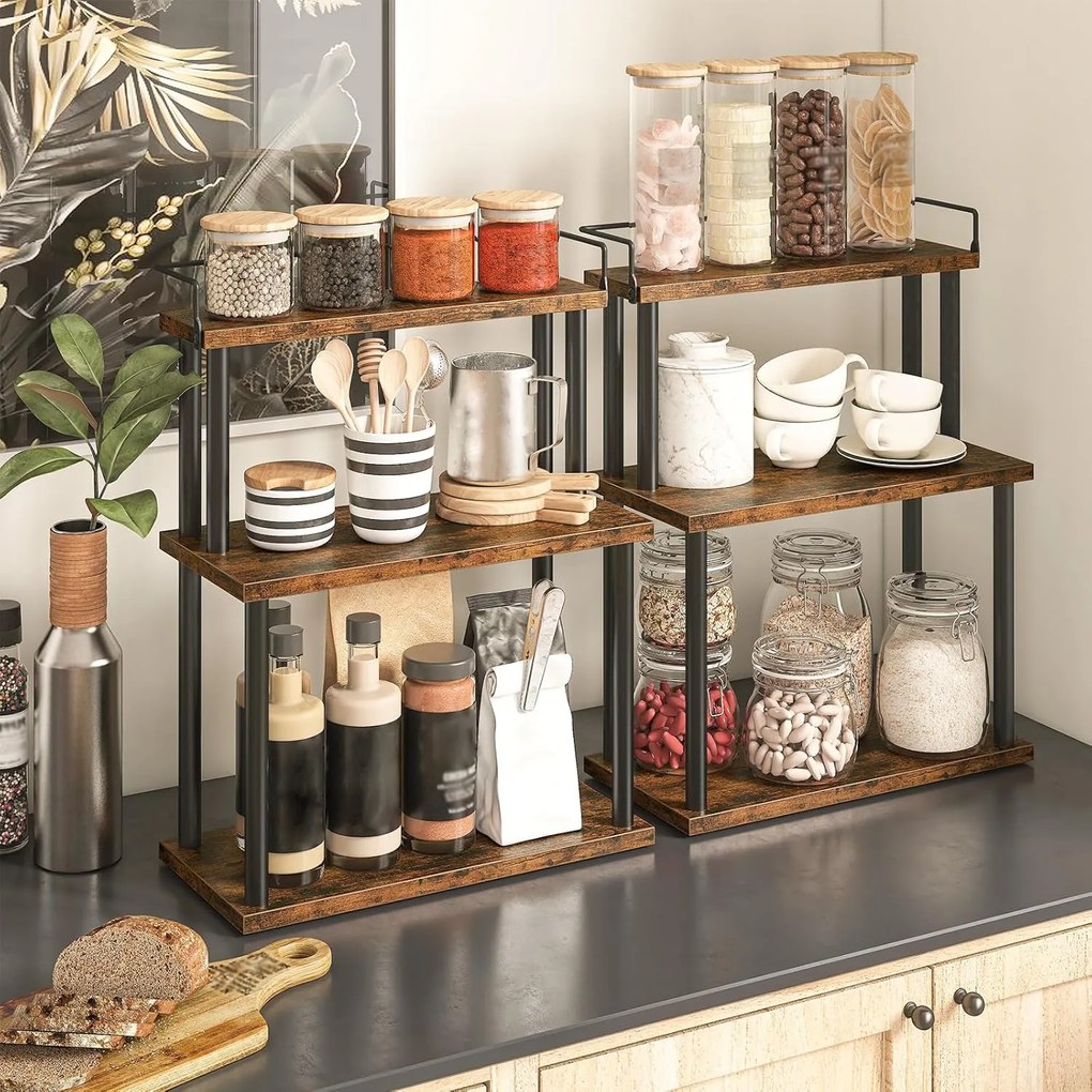 Stolní kuchyňský regál Vasagle Felaro 38 cm černý/hnědý